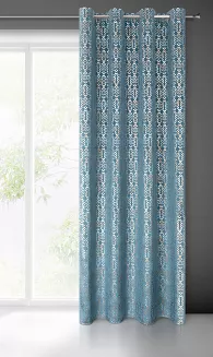 Zasłona gotowa na przelotkach LAURA 140x250 Eurofirany niebieski/złoty