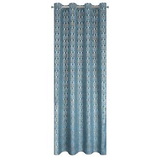 Zasłona gotowa na przelotkach LAURA 140x250 Eurofirany niebieski/złoty