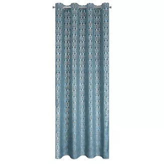 Zasłona gotowa na przelotkach LAURA 140x250 Eurofirany niebieski/złoty