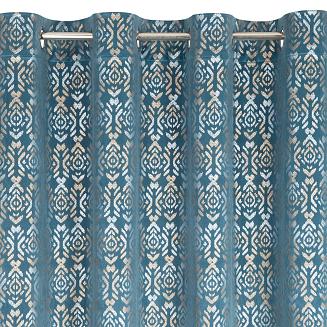 Zasłona gotowa na przelotkach LAURA 140x250 Eurofirany niebieski/złoty