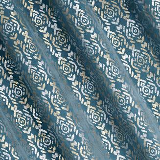 Zasłona gotowa na przelotkach LAURA 140x250 Eurofirany niebieski/złoty