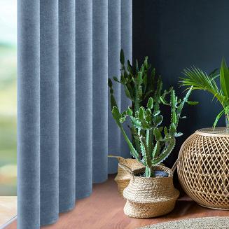 Zasłona gotowa na taśmie DORA Eurofirany niebieski