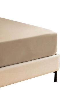 Prześcieradło bambusowe z gumką 90x200 ciemnobeżowe