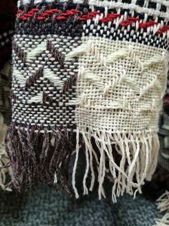 Komplet dekoracyjny narzuta 170x205 + 2x 60x170 bordowa kremowa brązowa krata jodełka