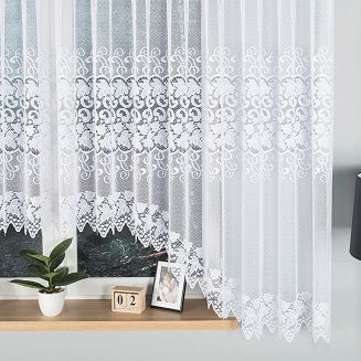 Firanka żakardowa gotowa na żabki HERNANI 510x160 biała
