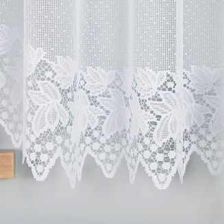 Firanka żakardowa gotowa na żabki HERNANI 510x160 biała
