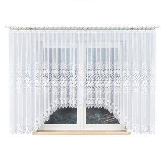 Firanka żakardowa gotowa na żabki HERNANI 510x160 biała