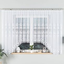 Firanka żakardowa gotowa na żabki HERNANI 510x160 biała