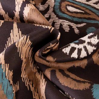 Pościel satyna bawełniana EXCLUSIVE ISOLA 200x220 Darymex brązowa ornamenty kwiatowe