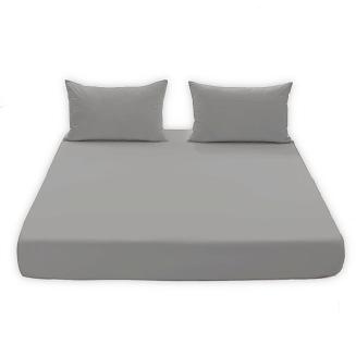 Prześcieradło jersey z gumką 160x200 Cotton World szare