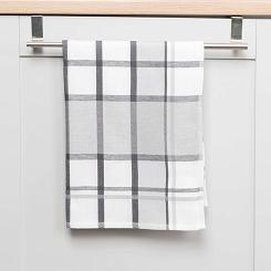 Ścierka kuchenna bawełna egipska KRATI 50x70 kratka biała szara