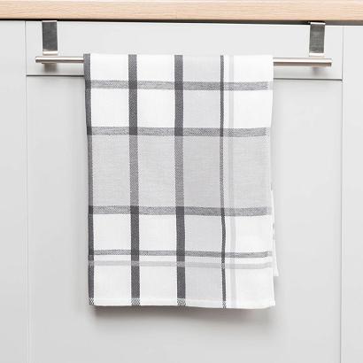 Ścierka kuchenna bawełna egipska KRATI 50x70 kratka biała szara