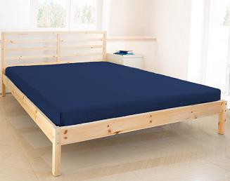 Prześcieradło jersey bez gumki 160x200 indygo