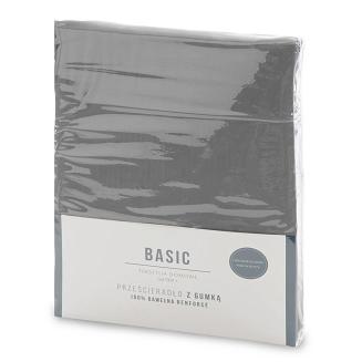 Prześcieradło satynowe z gumką BASIC 220x200x30 Eurofirany stalowy