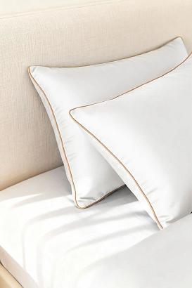 Poszewka bambusowa 40x60 biała ze złotą bizą