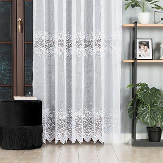 Firanka żakardowa gotowa na żabki VIOLETTA 200x250 biała