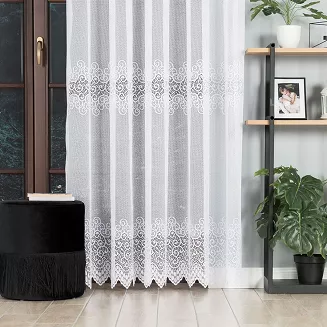 Firanka żakardowa gotowa na żabki VIOLETTA 200x250 biała
