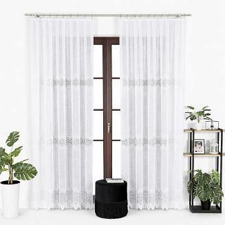 Firanka żakardowa gotowa na żabki VIOLETTA 200x250 biała