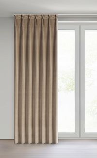 Zasłona gotowa MELANIE 140x270 Eurofirany ciemnobeżowy