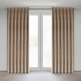 Zasłona gotowa MELANIE 140x270 Eurofirany ciemnobeżowy