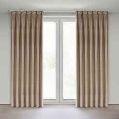 Zasłona gotowa MELANIE 140x270 Eurofirany ciemnobeżowy