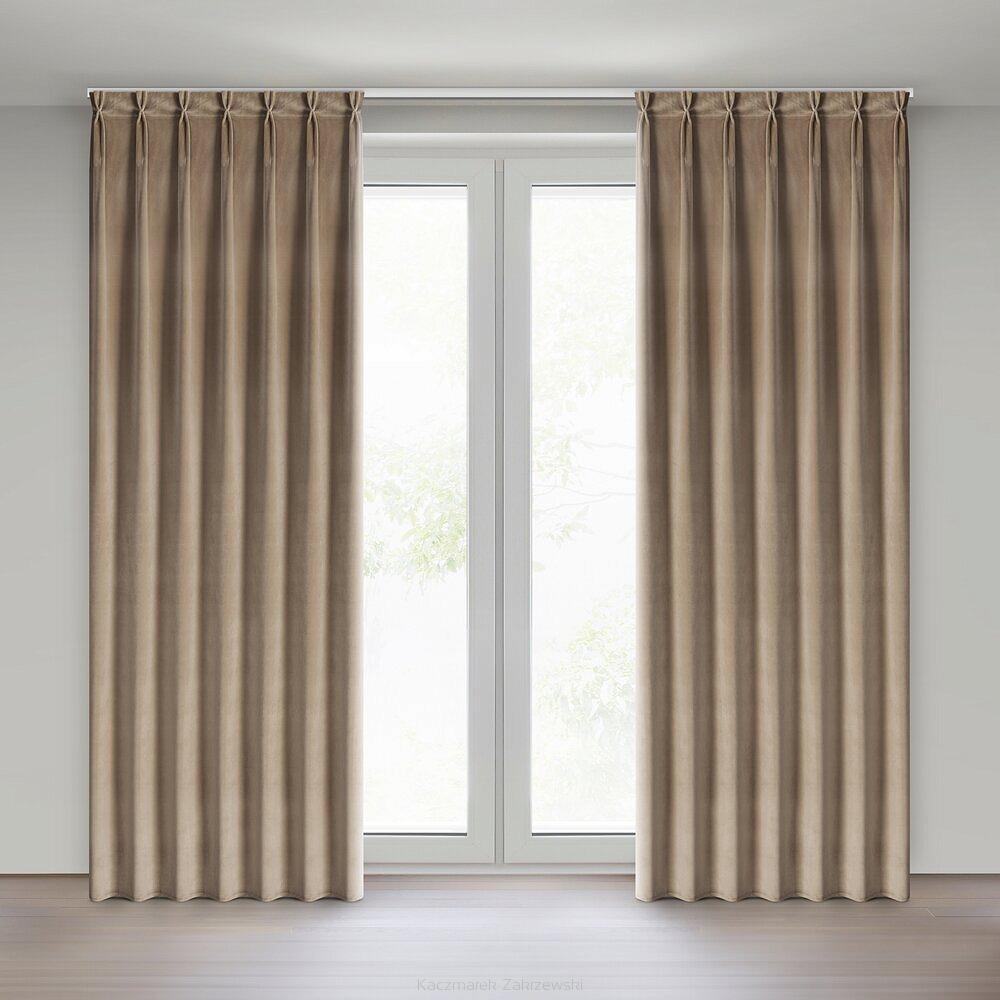 Zasłona gotowa MELANIE 140x270 Eurofirany ciemnobeżowy