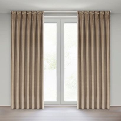 Zasłona gotowa z systemem flex MELANIE 140x270 Eurofirany ciemnobeżowa