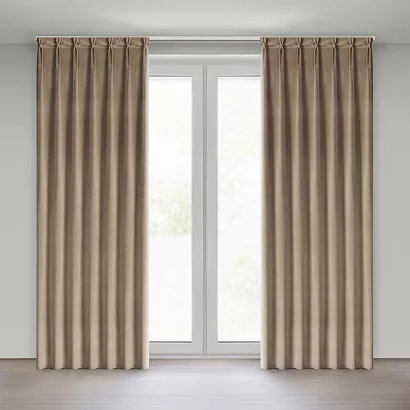 Zasłona gotowa z systemem flex MELANIE 80x270 Eurofirany ciemnobeżowa