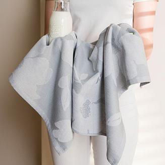 Ścierka kuchenna bawełna egipska SOFIKO 50x70 kwiaty szara srebrna