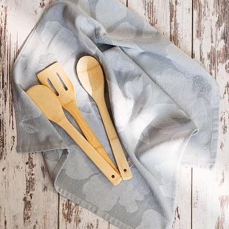 Ścierka kuchenna bawełna egipska SOFIKO 50x70 kwiaty szara srebrna