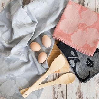 Ścierka kuchenna bawełna egipska SOFIKO 50x70 kwiaty szara srebrna