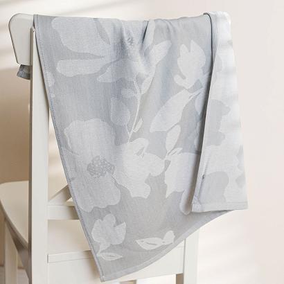 Ścierka kuchenna bawełna egipska SOFIKO 50x70 kwiaty szara srebrna