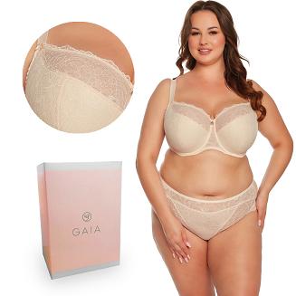 Biustonosz z koronką Semi-Soft Hannah MAXI 1207 półusztywniany beżowy