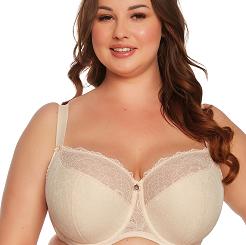 Biustonosz z koronką Semi-Soft Hannah MAXI 1207 półusztywniany beżowy