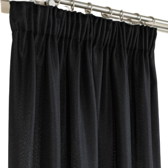 Zasłona gotowa na taśmie JODEŁKA 140x250 czarna