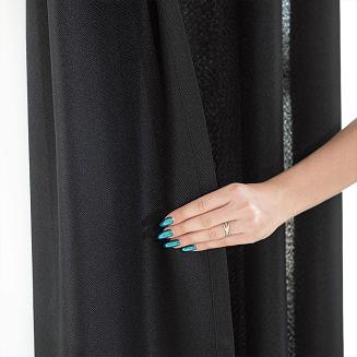 Zasłona gotowa na taśmie JODEŁKA 140x250 czarna