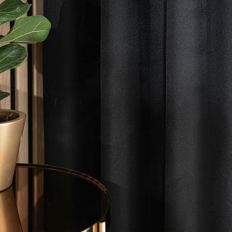 Zasłona gotowa na taśmie JODEŁKA 140x250 czarna
