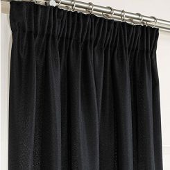 Zasłona gotowa na taśmie JODEŁKA 140x250 czarna