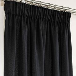 Zasłona gotowa na taśmie JODEŁKA 140x250 czarna