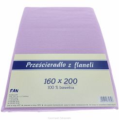 Prześcieradło flanelowe 160x200 FAN wrzosowe