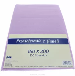 Prześcieradło flanelowe 160x200 FAN wrzosowe