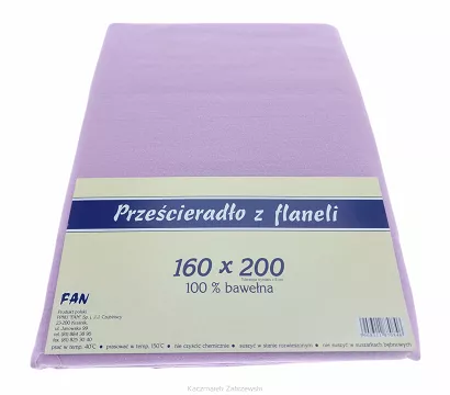 Prześcieradło flanelowe 160x200 FAN wrzosowe