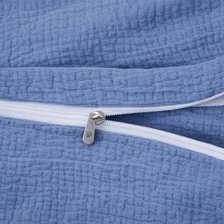 Niebieska Bawełniana Pościel Muślinowa 160x200