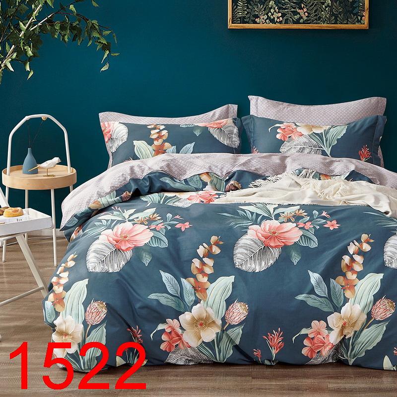 Pościel satynowa 160x200 wzór egzotyczne kwiaty