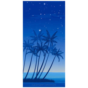 Ręcznik plażowy 70x140 wzór noc na plaży