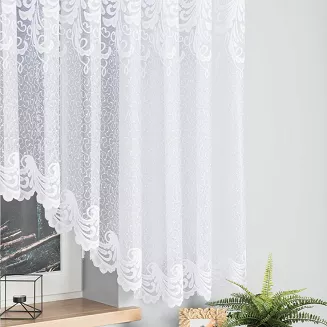 Firanka żakardowa gotowa na żabki IWONA 500x160 biała