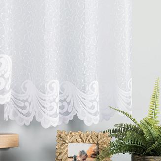 Firanka żakardowa gotowa na żabki IWONA 500x160 biała