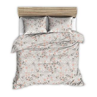 Pościel z kory 200x220 beżowa roślinna łączka