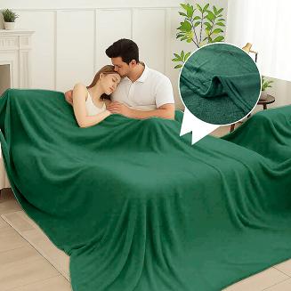 Zielony Koc Z Mikrofibry 250x300 Solo XXL