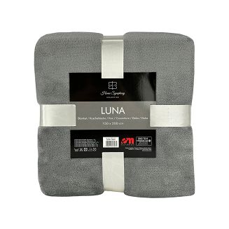 Koc narzuta na łóżko LUNA 150x200 jednobarwny jasnoszary